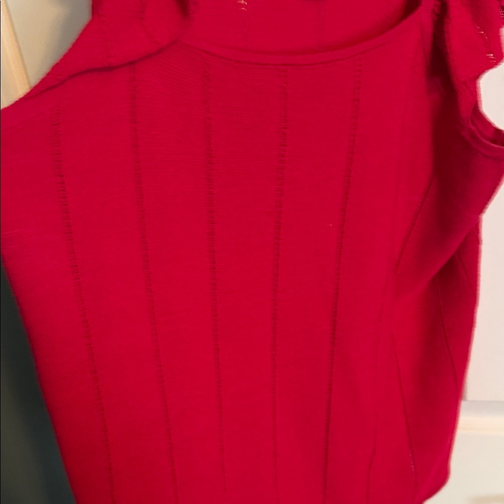 Ann Taylor Factory Red Ruffle Tank Top - Picture 4 of 6